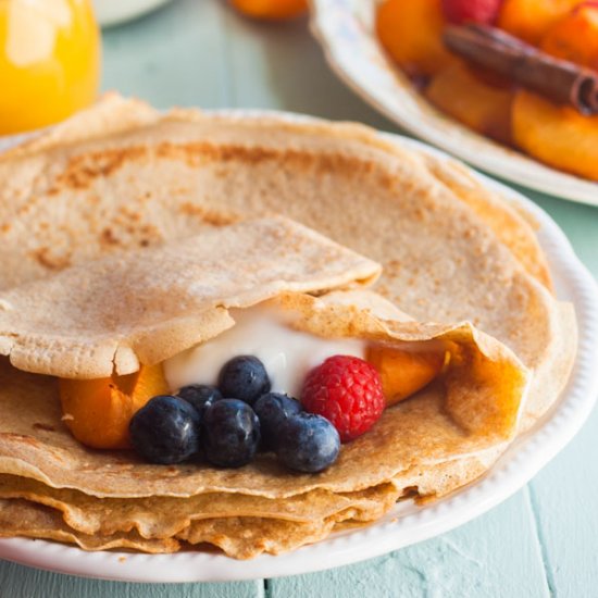 Crepes with Roasted Vanilla Apricot