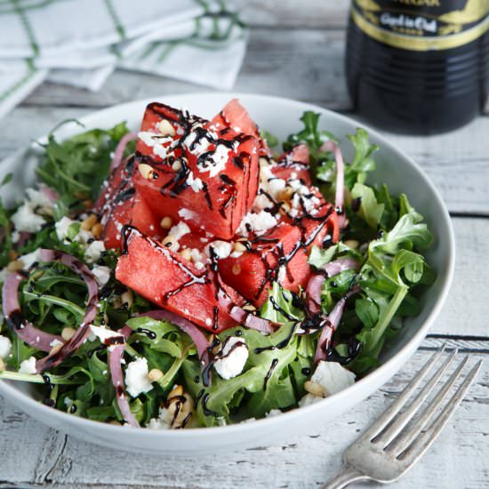 Watermelon, Feta, and Arugula Salad