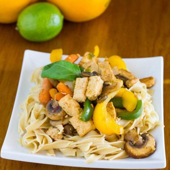 Spiced Tofu with Lime-Soy Stir-Fry