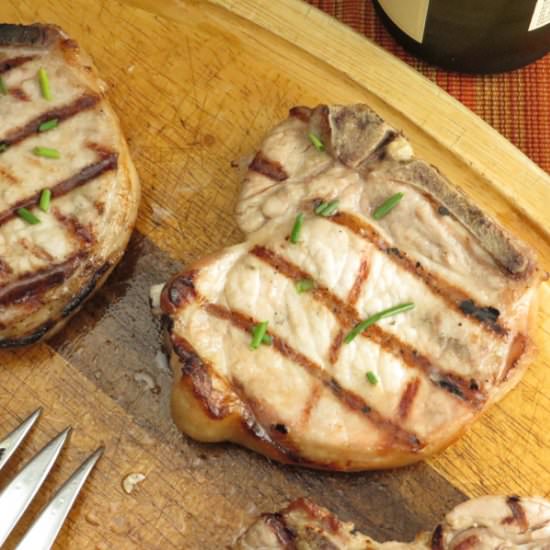 Brined, Grilled Pork Chops