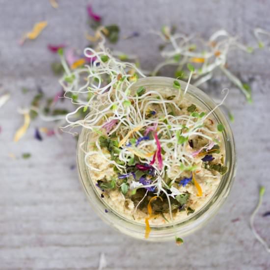 Sprouted Saffron-Basil Hummus