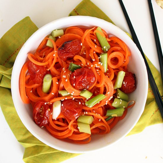 Miso Roasted Tomatoes with Carrots