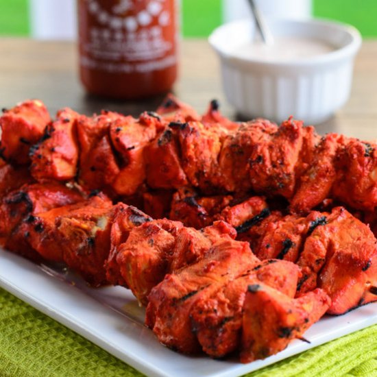 Tandoori Sriracha Chicken Skewers