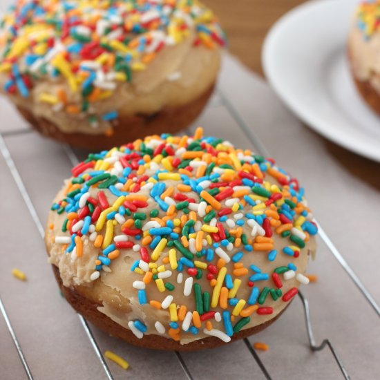 Chocolate Chip Donuts with PB Glaze