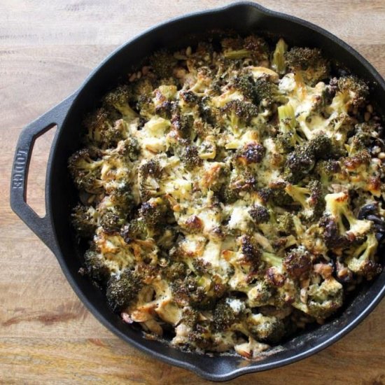 Light Broccoli Cheddar Rice Skillet