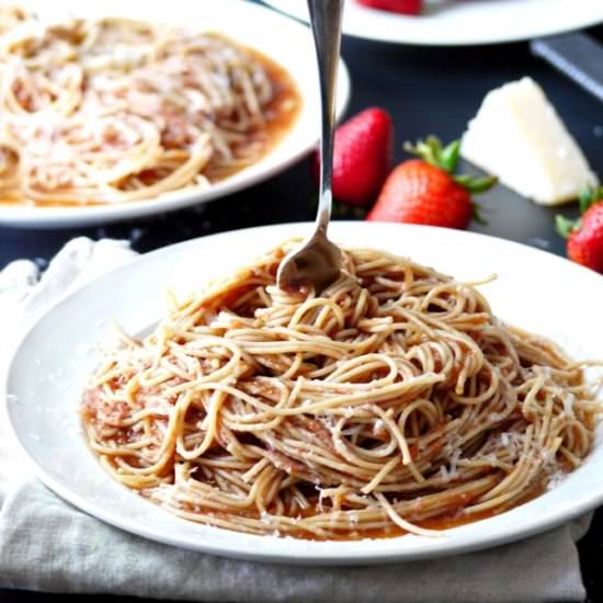 Strawberry Pasta w/Pecorino