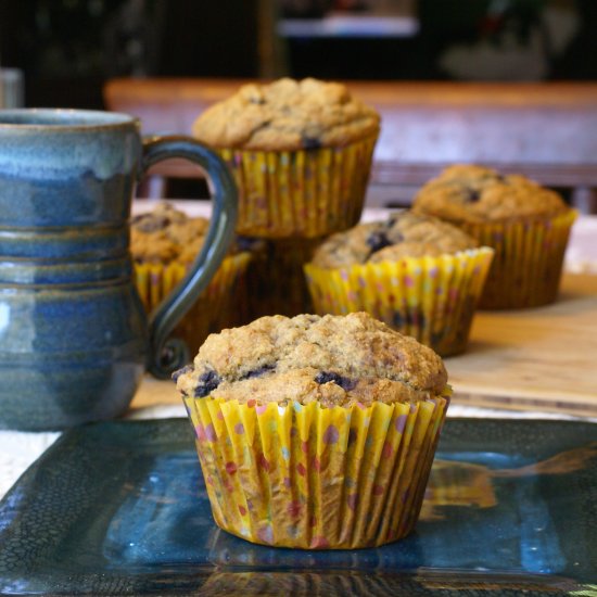 Jumbo Banana Blueberry Muffins