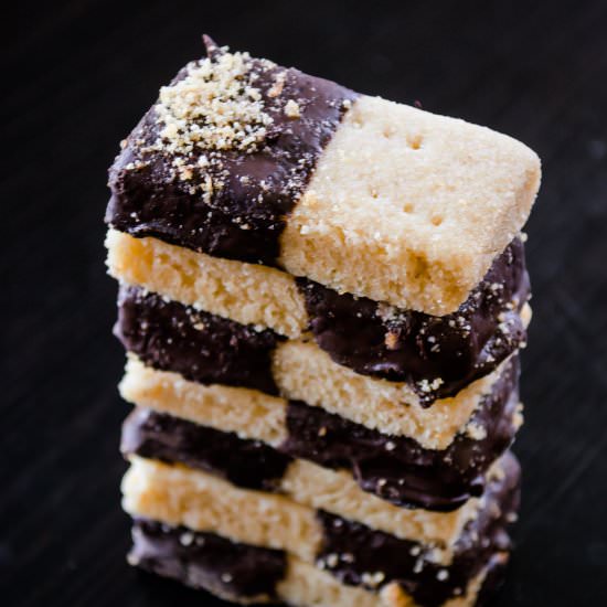 Shortbread Dipped in Dark Chocolate