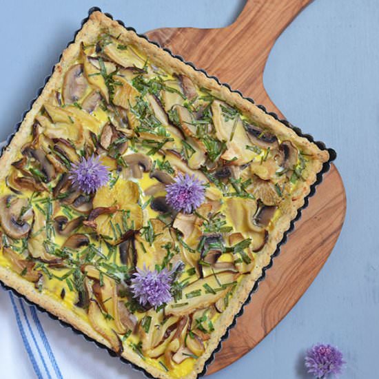 Mushroom and Chives Tart