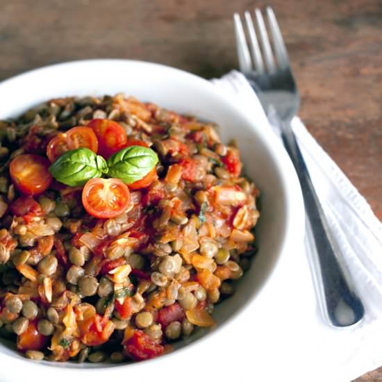 Lentils in Classic Tomato Sauce