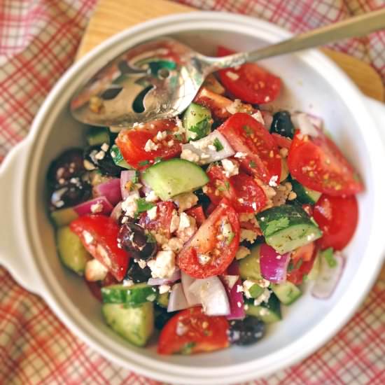 Summer Greek Tomato Cucumber Salad