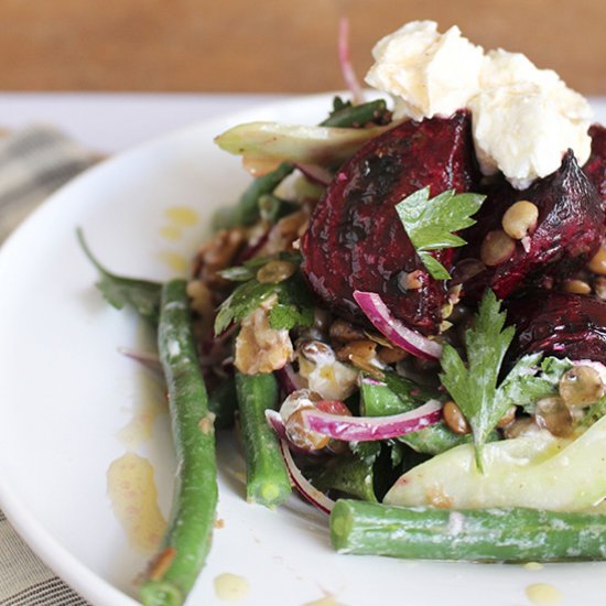 Lentil Salad with Beetroot & Labne