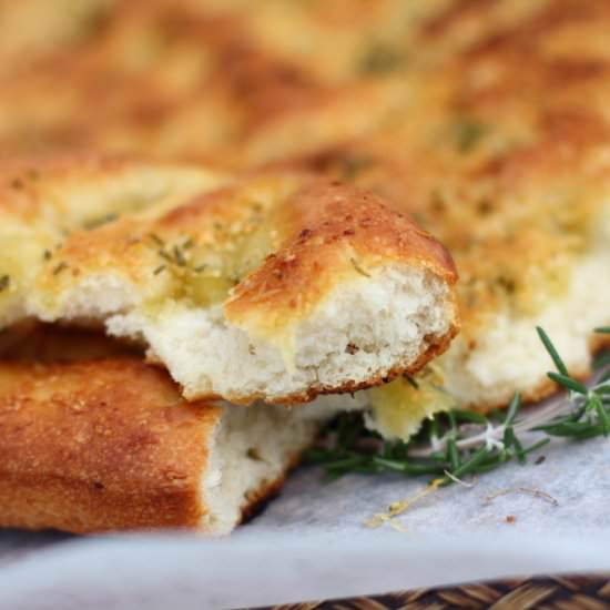 Focaccia with Garlic and Rosemary