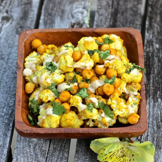 Curry Cauliflower and Chickpeas