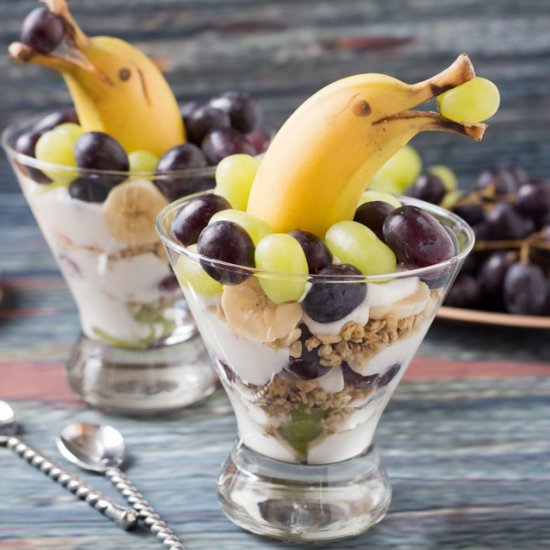 Grape and Banana Dolphin Parfait