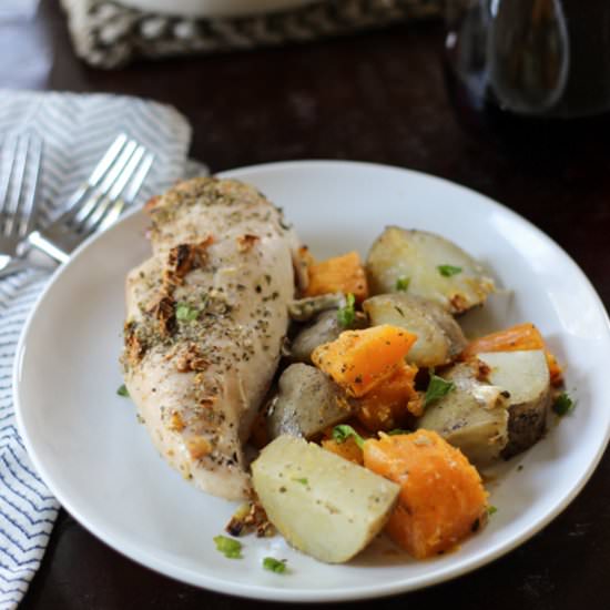 Chicken with Potatoes and Squash