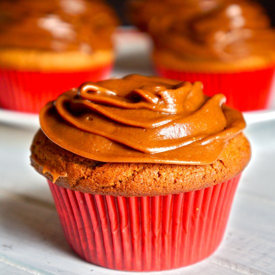 Peanut butter and chocolate cupcake