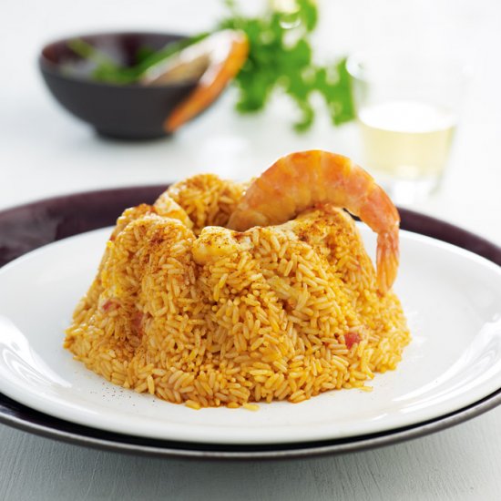 Rice pilaf with shrimps