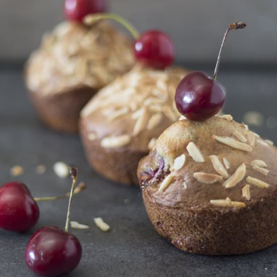 Cherry Muffins with Almonds