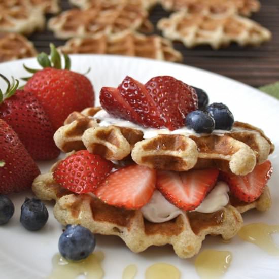 Banana Nut Oatmeal Waffles