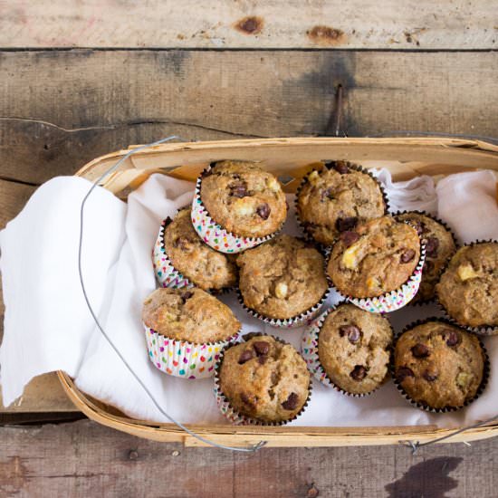 Cacao Chip Banana Muffins