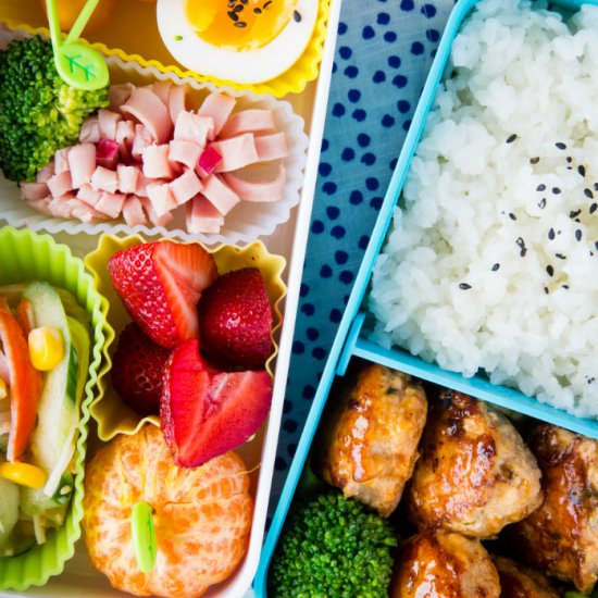 Teriyaki Chicken Meatball Bento