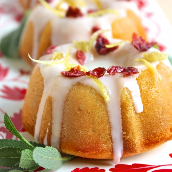 Mini Double Lemon Bundt Cakes