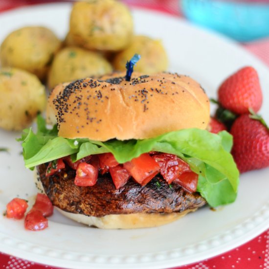 Sun-Dried Tomato Portobello Burgers