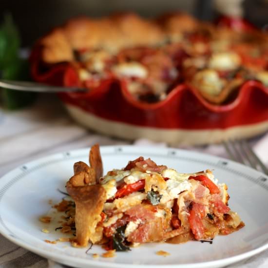 Goat Cheese & Bacon Tomato Pie