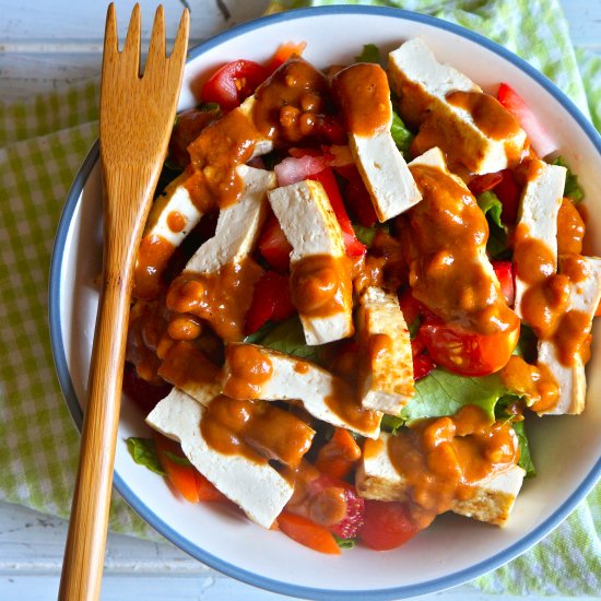 Tofu Salad with Spicy Peanut Sauce