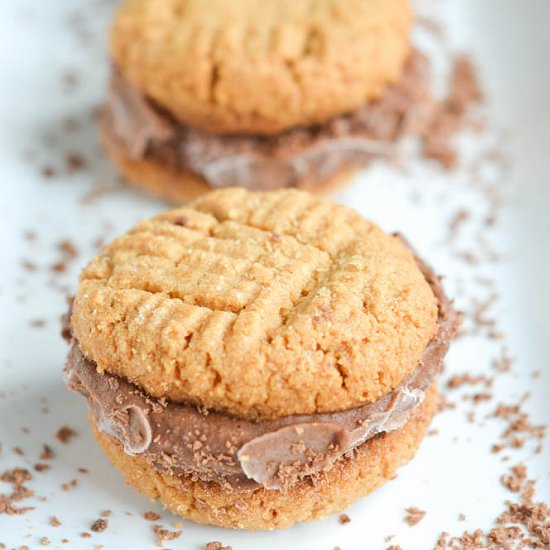 PB & Chocolate Ice Cream Sandwiches