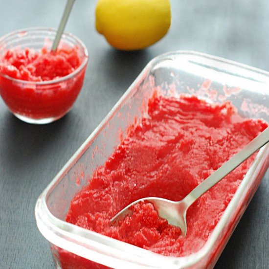 Strawberry lemonade sorbet