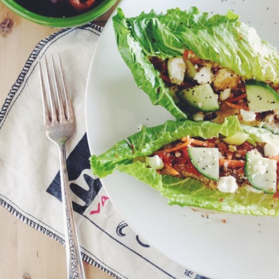 Mediterranean Quinoa Lettuce Wraps