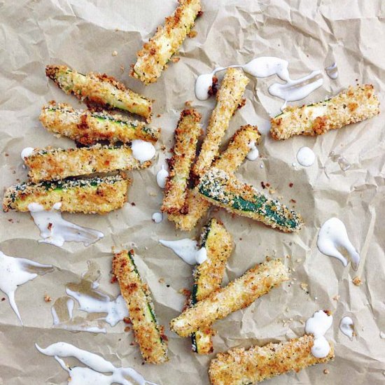 Baked Panko Zucchini Sticks