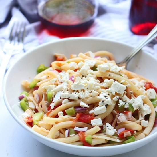 Greek Pasta with Wine and Tomatoes