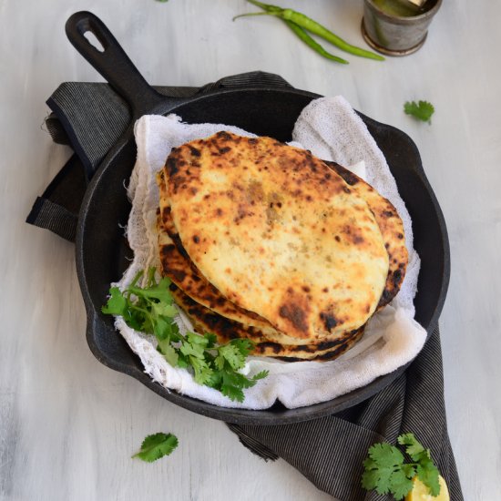 Naan stuffed with mutton mince