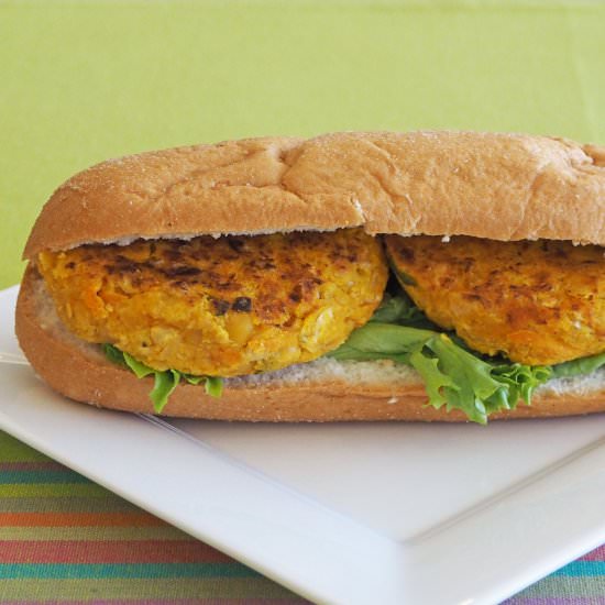 Chickpea Veggie Burgers (GF)