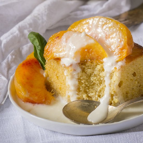 Cornbread with Peaches & Buttermilk