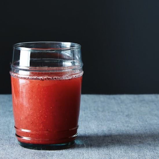 Strawberry Juice and a Cocktail