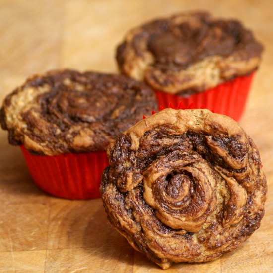 Chocolate Swirl Banana Muffins