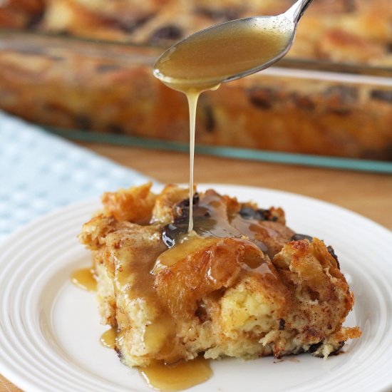 Chocolate Croissant Bread Pudding