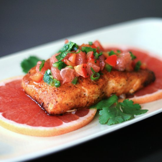 Seared Salmon with Grapefruit Salsa