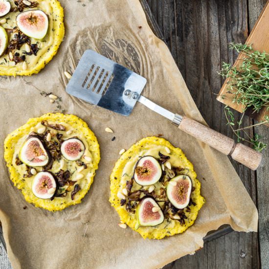 Shallot & Fig Polenta Pizzas