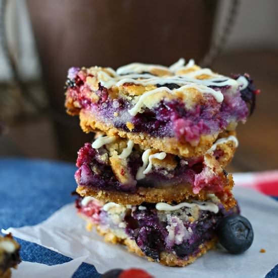 Red, White & Blueberry Pie Bars