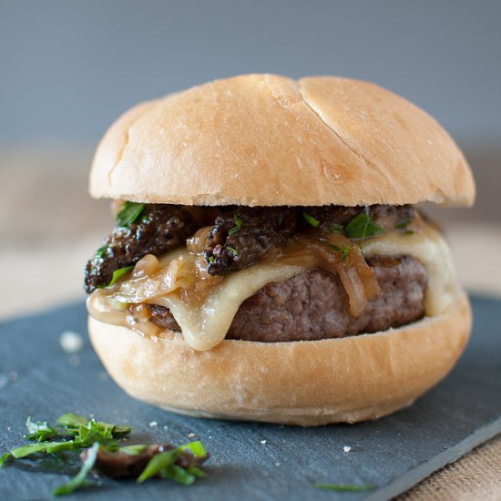 Morel Burger w/ Stout Glazed Onions