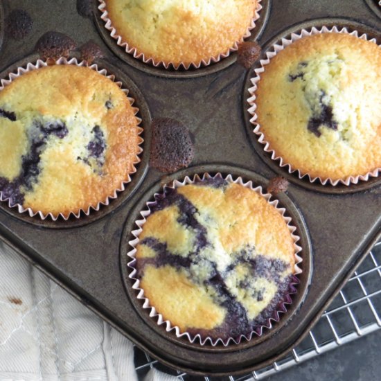 Lemon Blueberry Corn Muffins