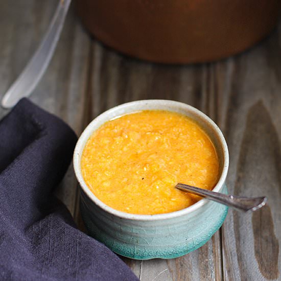 Red Lentil Soup with Pesto