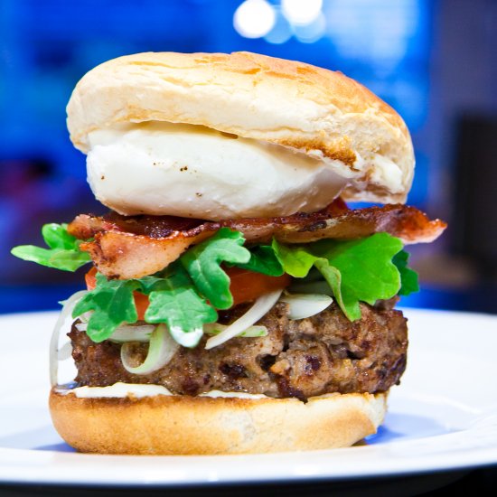 A Juicy Poached Egg Burger