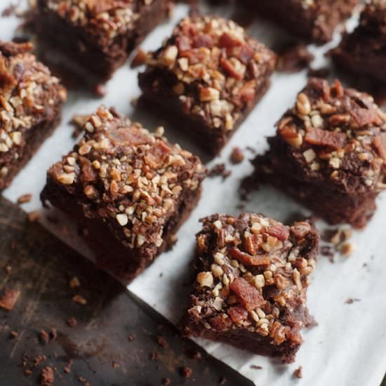 Bourbon Bacon Pecan Brownies