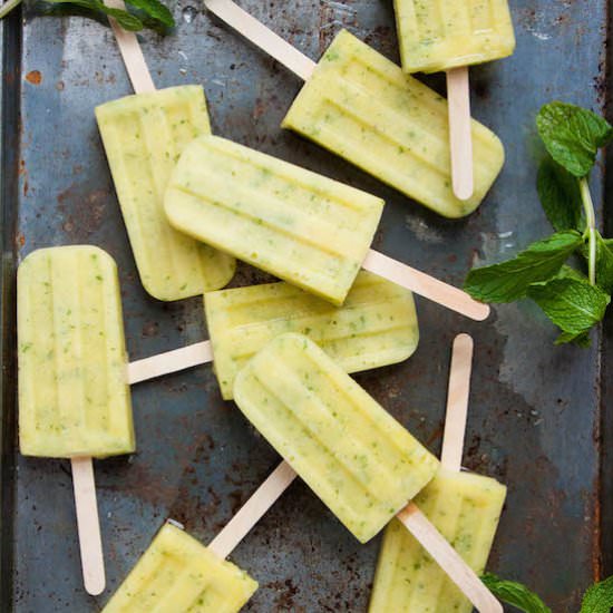 Pineapple Mint Popsicles